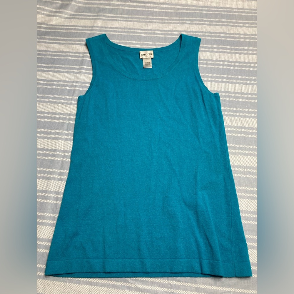 💛TODAY***$10***Chico’s aqua blue colored tank top.